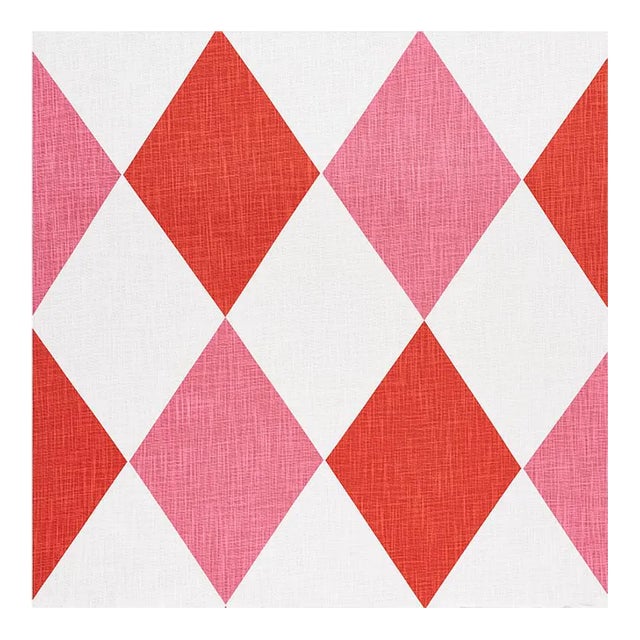Sample - Schumacher Maximus Fabric in Red & Pink For Sale