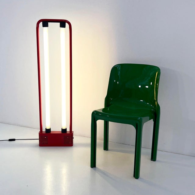 1980s Medium Red Double Neon Lamp by Gian N. Gigante for Zerbetto, 1980s For Sale - Image 5 of 8