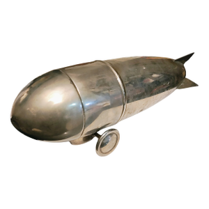 1930s German Rocket Cocktail Shaker | Art Deco Zeppelin Chrome Barware