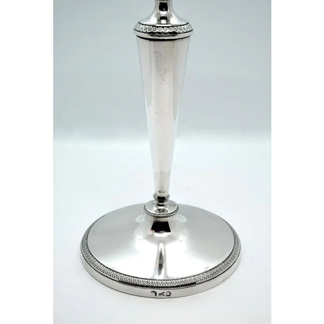 Traditional Empire Italian Silver Candlesticks, Milan, 1810s, Set of 2 For Sale - Image 3 of 6
