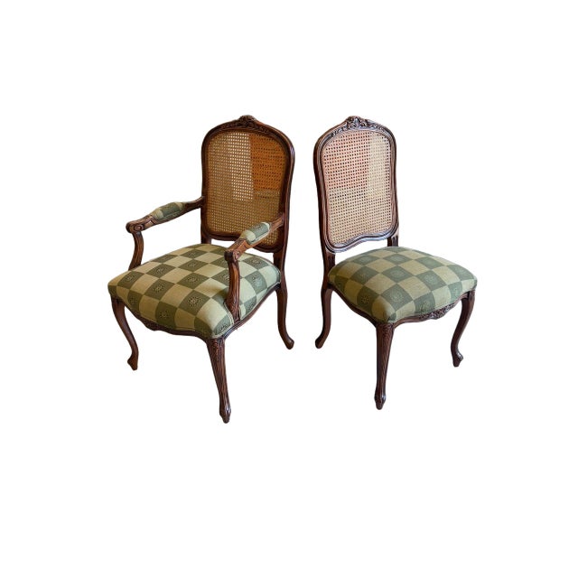Vintage Louis XV Style Cane Back Dining Chairs - Set of 10 For Sale In Miami - Image 6 of 17