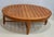 David Sutherland Teak Indoor/Outdoor Oval Cocktail Table – 48” Slatted Top For Sale - Image 9 of 9