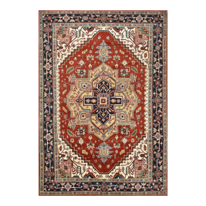 Heriz Rug 9'6'' X 13'10'' Red Wool Tribal Hand-Knotted Oriental Carpet