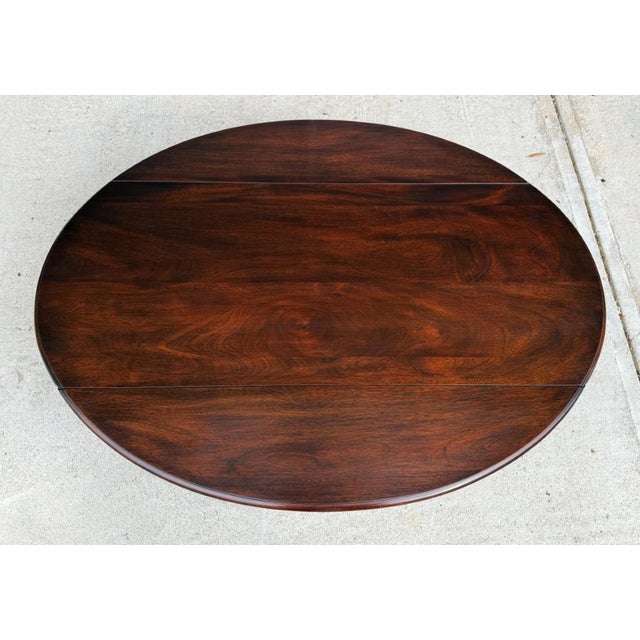 1970s Henkel Harris Solid Mahogany Drop-Side Coffee Table For Sale - Image 9 of 17