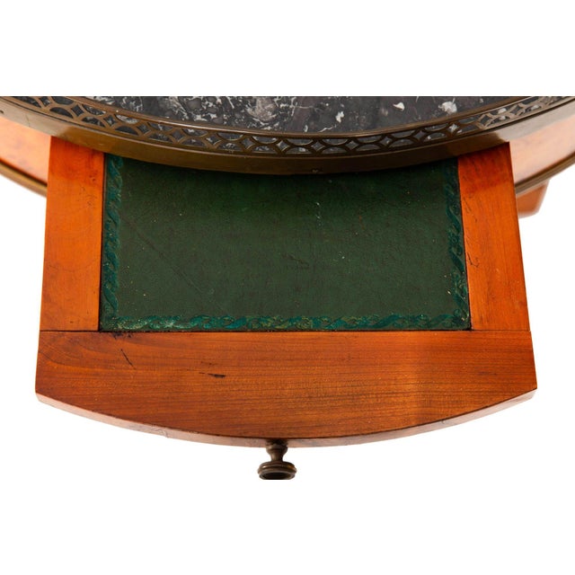 French Charles X Antique Burlwood Marble Drum Top Side or End Table For Sale - Image 17 of 18