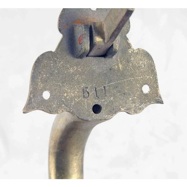 Traditional 11.5 In. Polished Brass Door Pull With Thumb Latch For Sale - Image 6 of 7