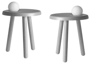 Alby Light Grey Albi Small Tables with Lamp by Mason Editions, Set of 2