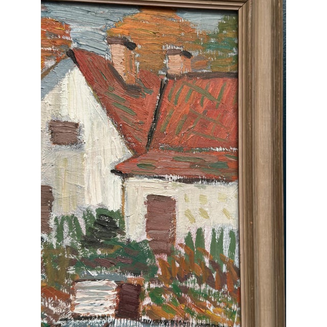 Birger Skarp, Houses, 1950s, Oil Painting on Canvas, Framed For Sale - Image 6 of 17