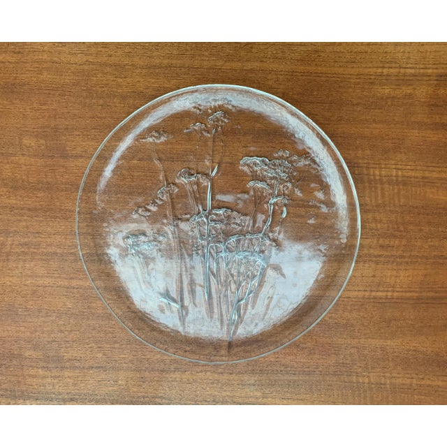 Large Mid-Century Finnish Glass Plate by Kaija Aarikka for Humppila, in Very Good conditions. Designed 1960 to 1969 This...