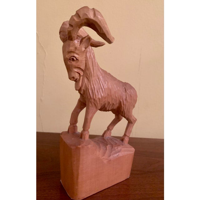 Mid 20th Century Large Black Forest Wooden Ibex (Iberian) Carving For Sale - Image 9 of 12