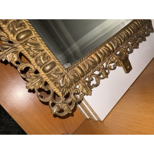 Antique Napoleon III Bronze Mirror, 1950 For Sale - Image 11 of 12