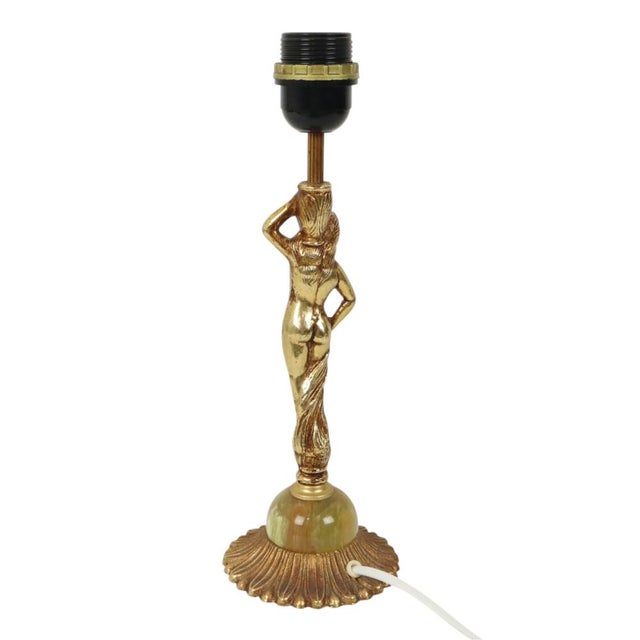 Vintage Table Lamp in Brass and Onyx Marble, 1960s For Sale - Image 12 of 17