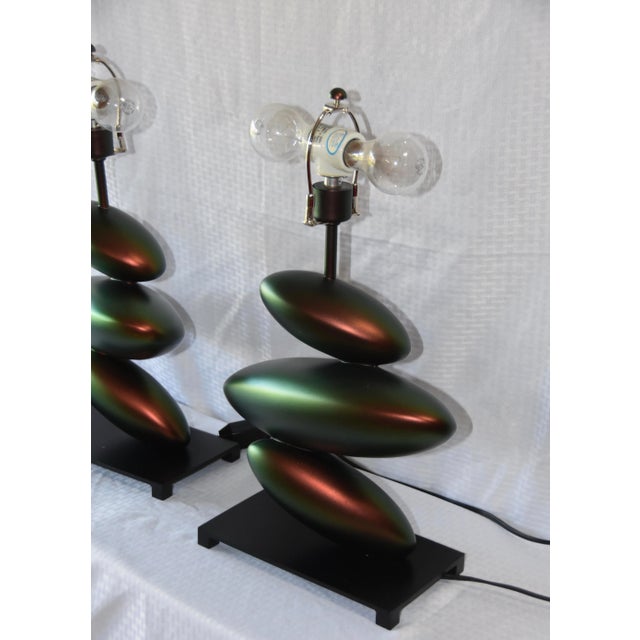 Copper Art Lamp Lamps Bronze Finish Lamps - a Pair For Sale - Image 8 of 11