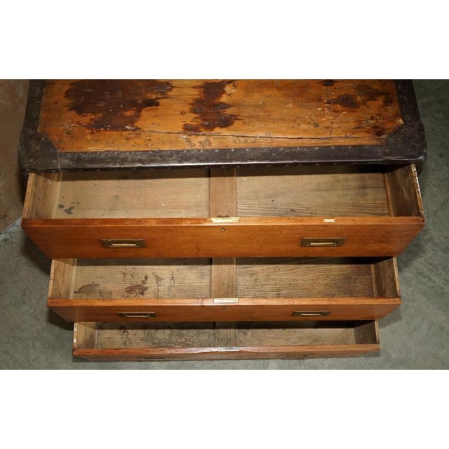 Campaign Oak Zinc Bound Chest of Drawers by Army & Navy C.S.L Makers, 1890 For Sale - Image 12 of 18