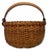 Wood Antique Late 19th Century American Hand Woven Ash Wood Splint Swing Handle Carry Basket - Nice Color & Patina For Sale - Image 7 of 18