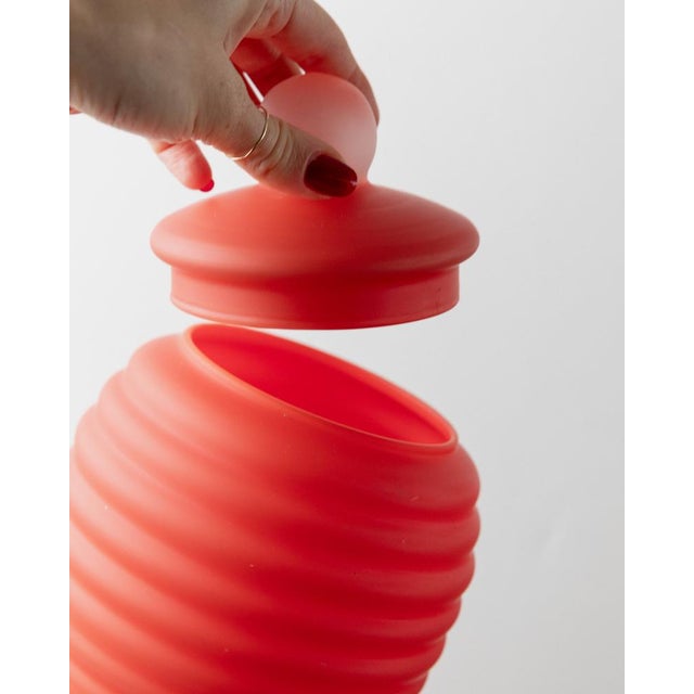 Large Vintage Murano Glass Lid Vase For Sale - Image 5 of 10