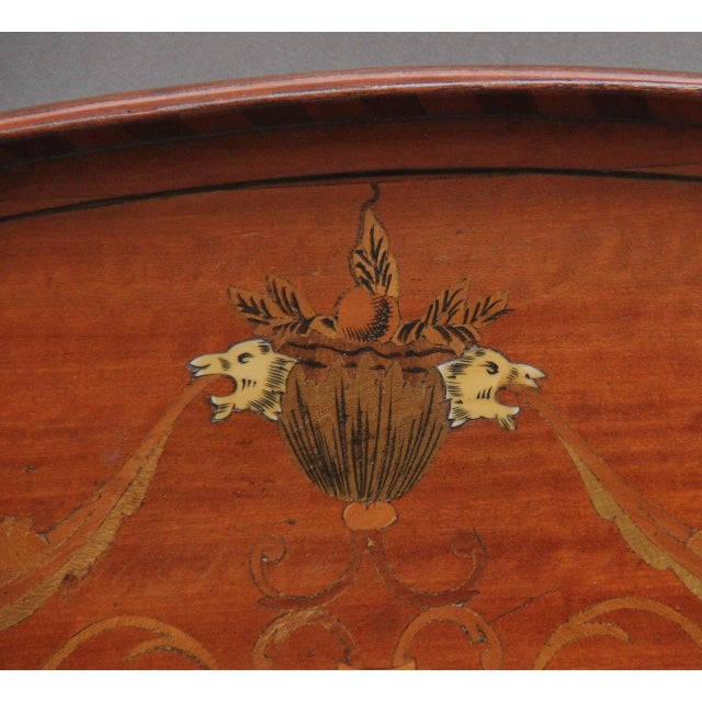 19th Century Inlaid Satinwood Tray, 1880s For Sale - Image 4 of 12