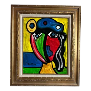 Picasso Style Painting by Peter Keil, 1972