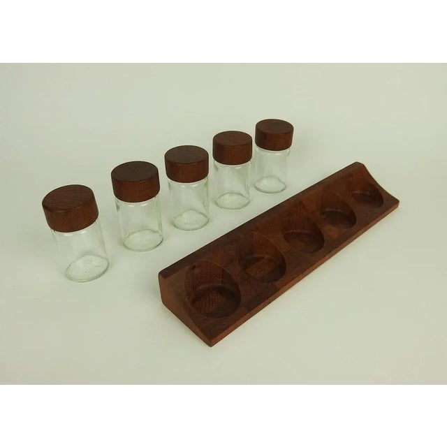 Metal Teak Spice Rack from Digsmed, Set of 6 For Sale - Image 7 of 11