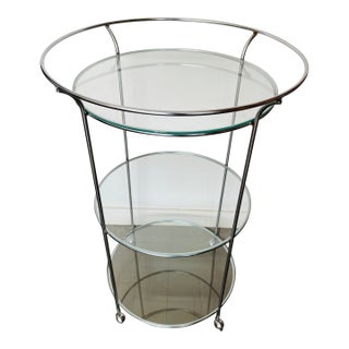 Vintage Mid Century Bar Cart 3 Tired Chrome For Sale