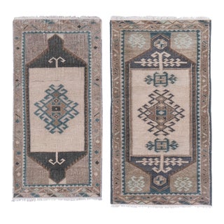 Faded Small Turkish Rug - a Pair For Sale