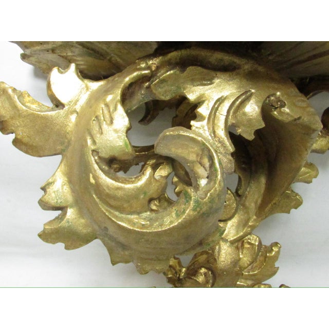 Pair of Italian Florentine Giltwood Wall Brackets For Sale - Image 13 of 18