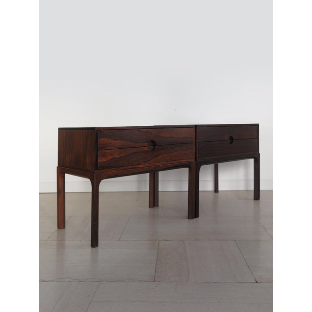 Scandinavian Dark Wood Bedside Tables by Kai Kristiansen for Aksel Kjiersgaard, Denmark, 1960s, Set of 2 For Sale - Image 17 of 17