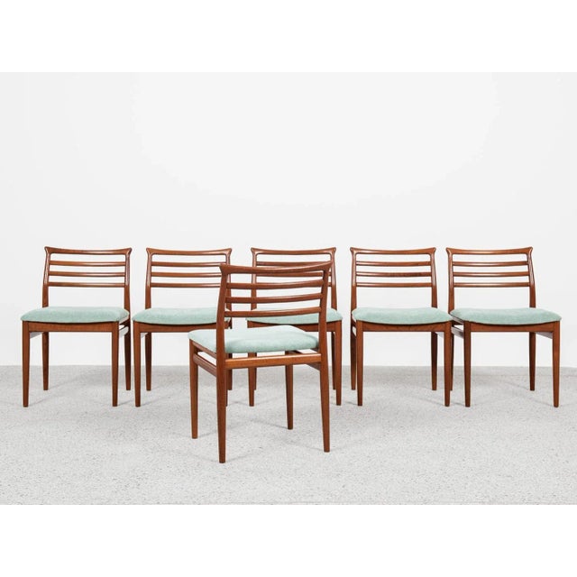 Midcentury Danish Dining Chairs in Teak attributed to Erling Torvits, 1960s, Set of 6 For Sale - Image 4 of 13