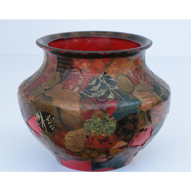 Glass 1928 Glass Decoupage Vase For Sale - Image 7 of 7