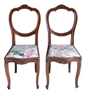 Art Deco Mahogany Chairs, Set of 2