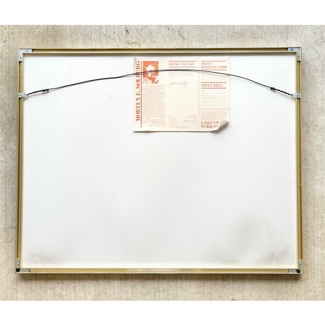 White 1981 Morten Solberg "Fresh Tracks” Framed & Signed Litho Print For Sale - Image 8 of 9