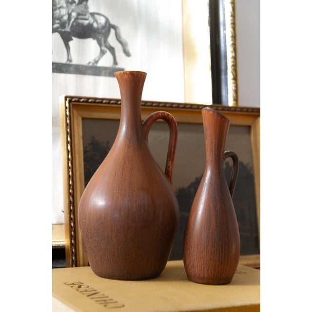 Stoneware Vases by Carl-Harry Stålhane for Rörstrand, Sweden, 1950s, Set of 2 For Sale - Image 14 of 16