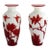 Antique Pair of Chinese Peking Glass Vases W/ Birds & Lotus Flowers, C1900, 10” For Sale