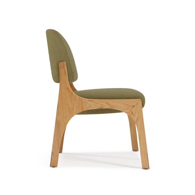 Contemporary Arches II Dining Chairs in Oak and Bouclé from Insidherland, Set of 12 For Sale - Image 3 of 5