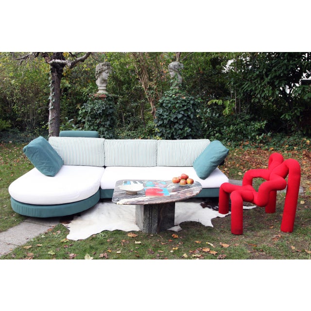 Phenomenal postmodern coffee or cocktail table with stunning marble veining. A true showstopper. Absolutely stunning...