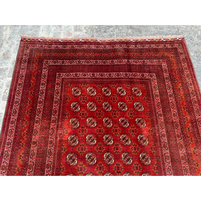 1970s Vintage Bokhara Hand Knotted Afghan Rug For Sale - Image 5 of 7