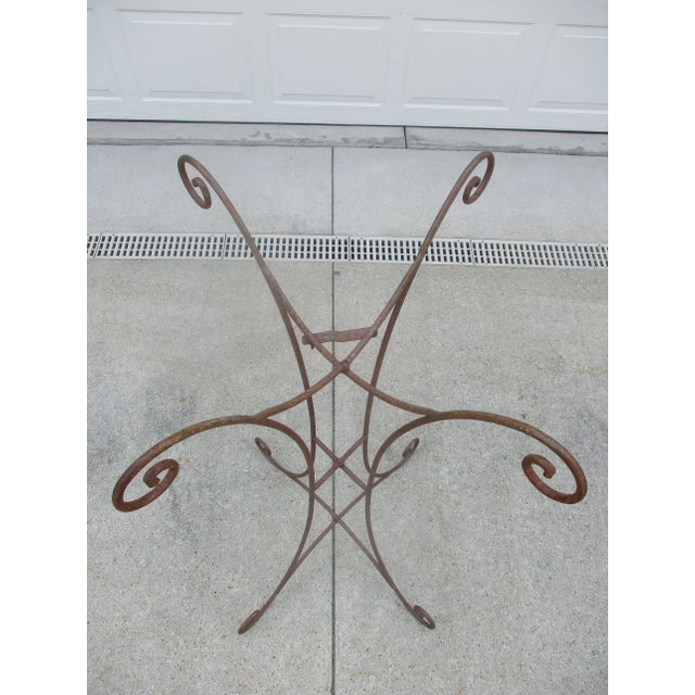 Tall Vintage Wrought Iron Metal and Wicker Rattan Plant Stand or Jardiniere For Sale - Image 9 of 13