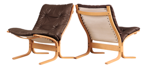 Vintage Siesta Chairs in Brown Leather by Ingmar Relling for Westnofa, 1970s, Set of 2