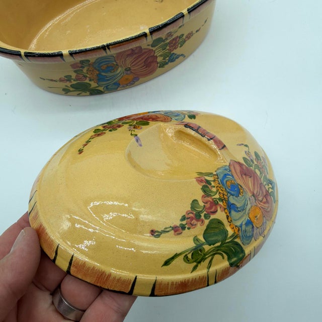 Vintage Hand-Painted French Covered Terrine, H. Siegfried, Soufflenheim, Alsace For Sale - Image 11 of 13