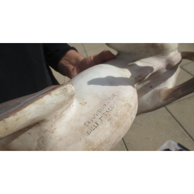 Life Size Antique French Porcelain Grey Hound 1867 ( 159 Years Old) For Sale - Image 4 of 16
