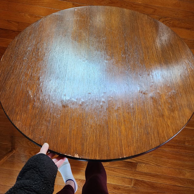 1960s Herman Miller Eames Round Walnut Coffee Table With Aluminum Base – Mid-Century Modern For Sale - Image 9 of 13