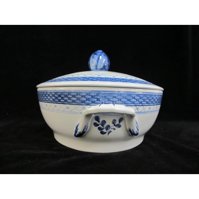 Royal Copenhagen Royal Copenhagen 921 Aluminia Faience Tranquebar Blue 11 1/2" Tureen With Lid For Sale - Image 4 of 10
