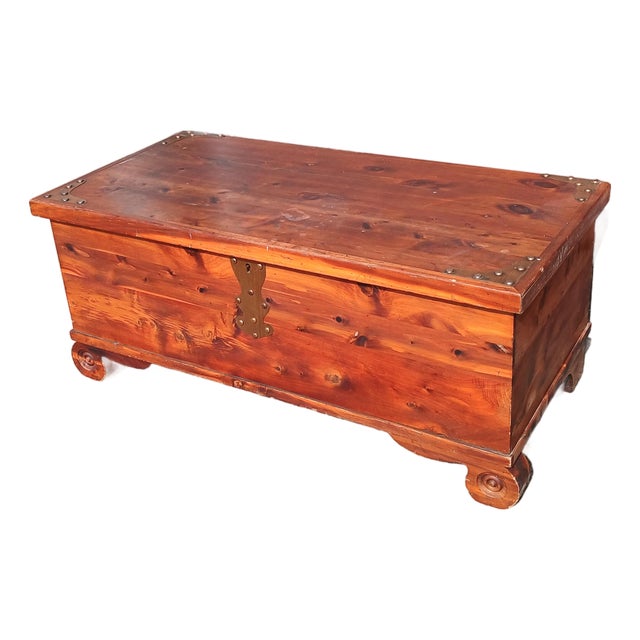Antique Ed Roos Forest Park Cedar Chest With Riveted Copper Hardware 1920s For Sale