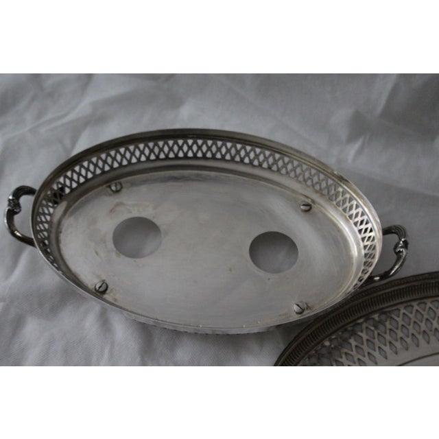 Oval Silver Chafing Dish with Handles For Sale - Image 14 of 18