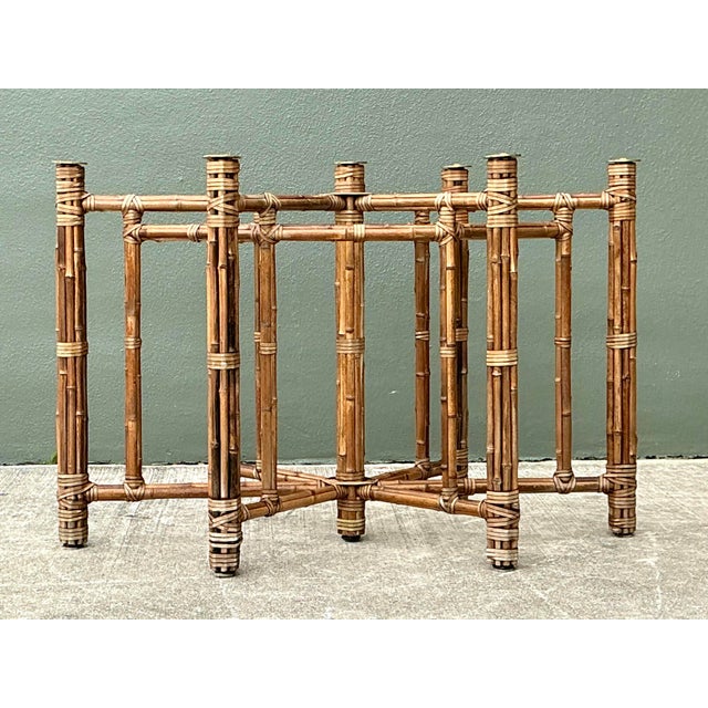 Vintage McGuire Hexagon Dining Table Pedestal For Sale In West Palm - Image 6 of 12