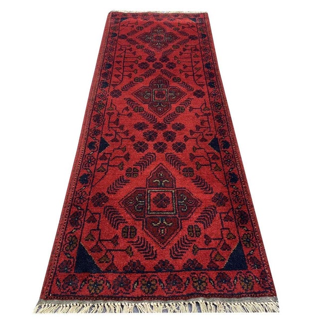 2020s Fine Quality Hand Knotted Afghan Khal Muhammadi Wool Area Rug 4.8 X 1.8 Ft For Sale - Image 5 of 13