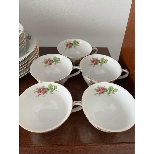 Vintage Wild Rose China Full Dining Set for 6 - 41 pcs For Sale - Image 10 of 11