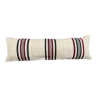 Turkish Hemp Pillow Cushion Natural Beige Black Cushion Cover 14x45 For Sale