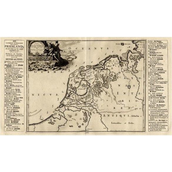 Early 18th Century Antique Saxons and Franks Map of the Netherlands, 1718 For Sale - Image 5 of 5