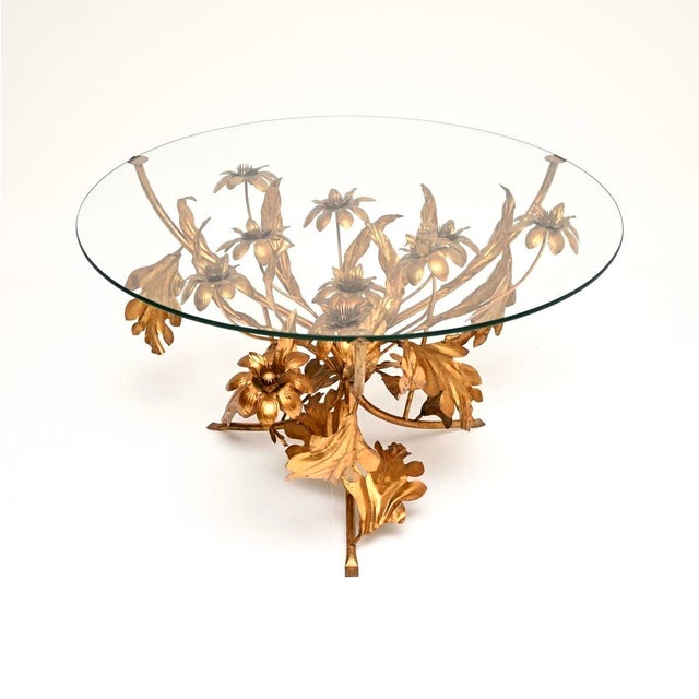 1960s Vintage Gilt Metal Coffee Table by Hans Kogl, 1960 For Sale - Image 5 of 11